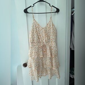 Francesca's Floral Mini Dress - White and Orange